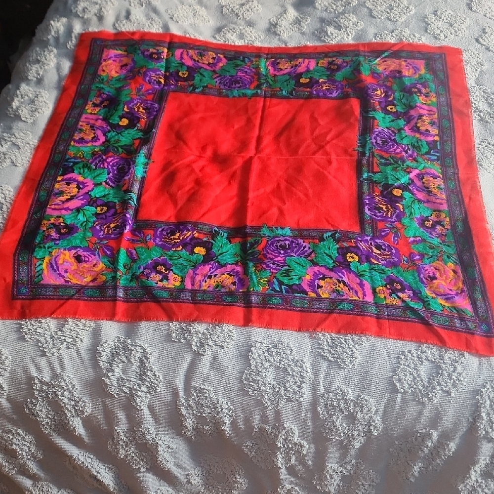 Berkshire Red and Purple Challis Scarf